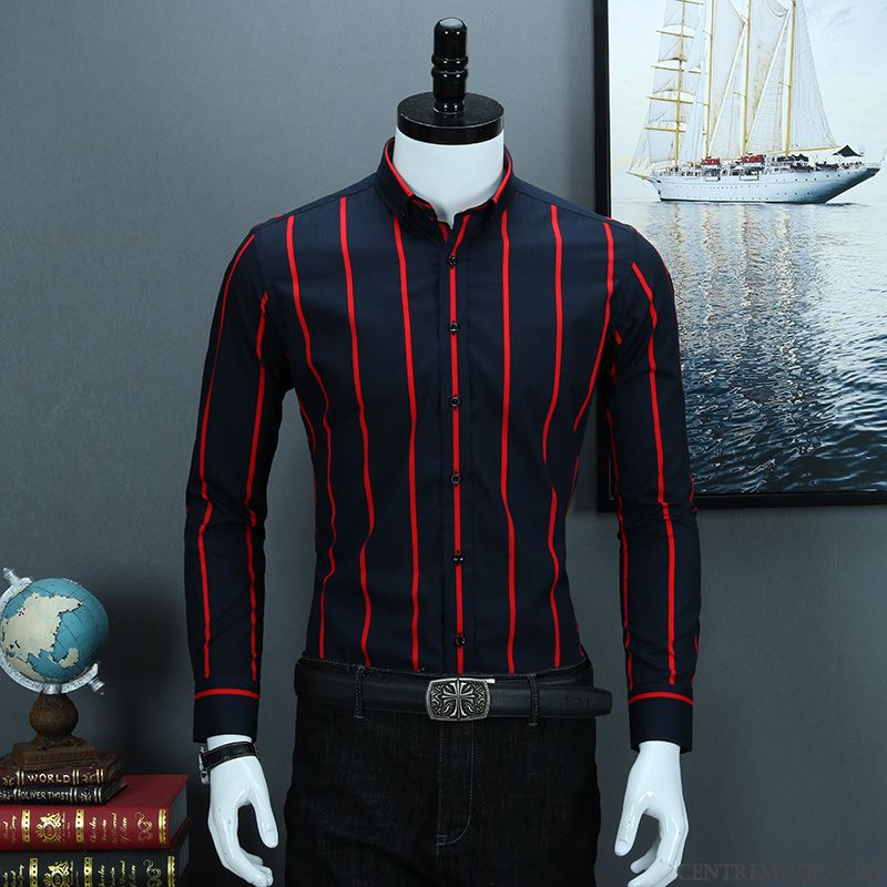 Vente Chemise Homme Pas Cher, Chemise Homme Noir Et Rouge Seagreen Blanc