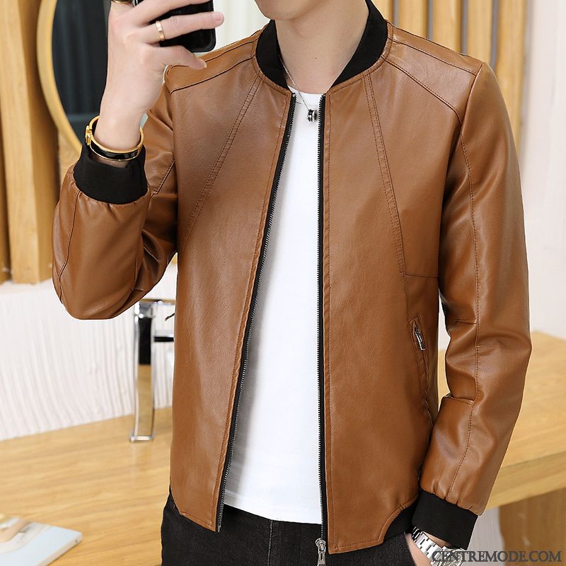 Veste Cuir Homme Nouvelle Collection Pas Cher, Blouson Cuir Moto Homme Bleu Royal Bordeaux