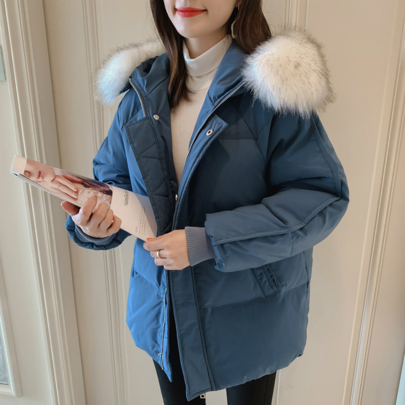 Veste En Coton Femme Anti-saison Hiver Étudiant Manteau Matelassée Tendance Noir