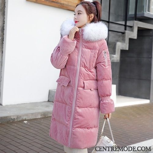 Veste En Coton Femme Fourrure Duvet Longue Slim Mode Hiver Longues Pure Violet