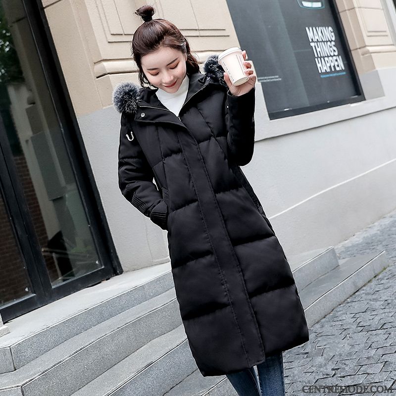 Veste En Coton Femme Gros Vêtements Matelassé Longue Manteau Vêtements D'hiver Anti-saison Noir