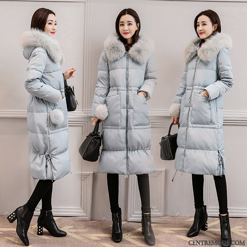 Veste En Coton Femme Hiver Mince Fourrure Duvet Baggy Longues Tendance
