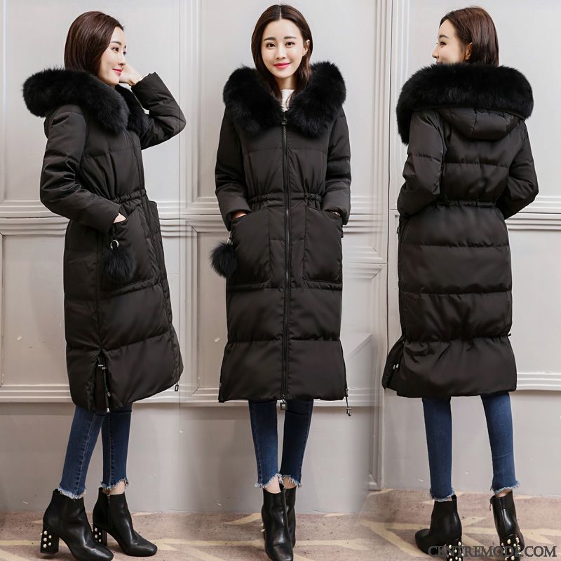Veste En Coton Femme Hiver Mince Fourrure Duvet Baggy Longues Tendance