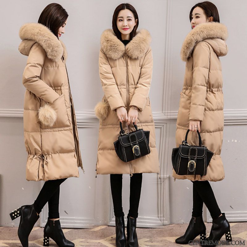 Veste En Coton Femme Hiver Mince Fourrure Duvet Baggy Longues Tendance