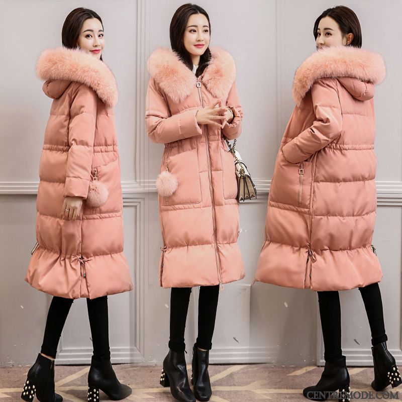 Veste En Coton Femme Hiver Mince Fourrure Duvet Baggy Longues Tendance