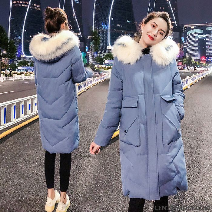 Veste En Coton Femme Mode Doudoune Vêtements Matelassé Longue Manteau Slim Noir