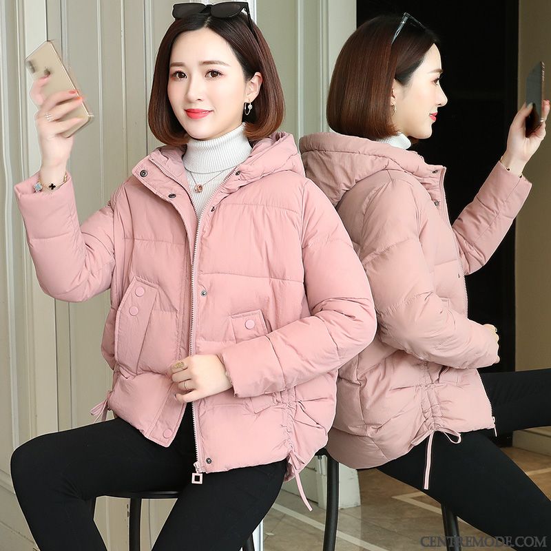 Veste En Coton Femme Tendance Décontractée Hiver Capuche Mode Longues Rose