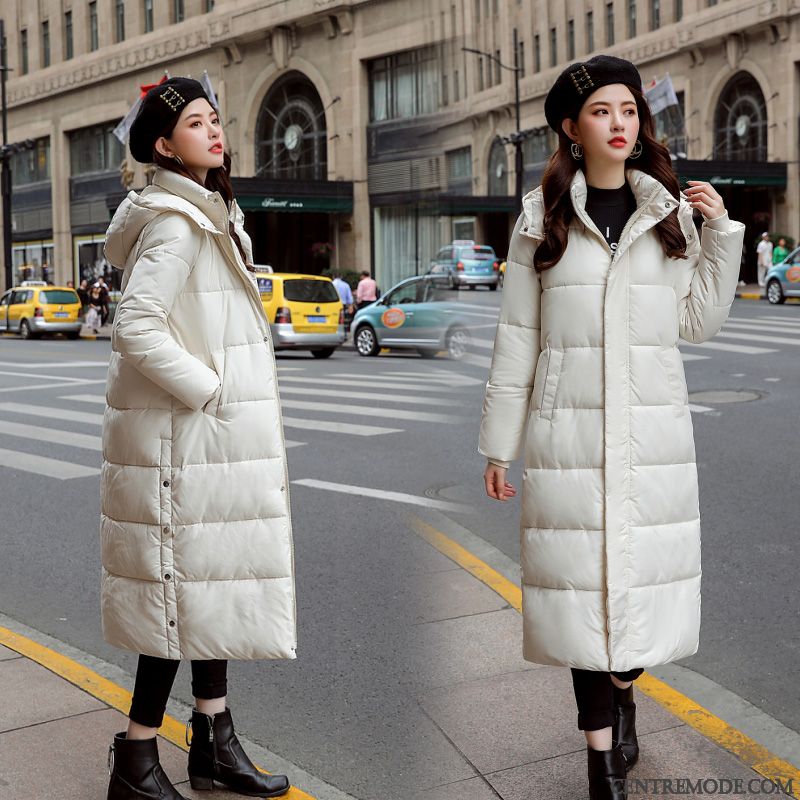 Veste En Coton Femme Tendance Matelassée Hiver Longue Étudiant Baggy Jaune