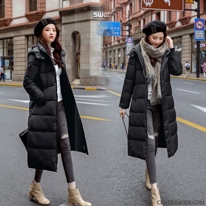 Veste En Coton Femme Tendance Matelassée Hiver Longue Étudiant Baggy Jaune