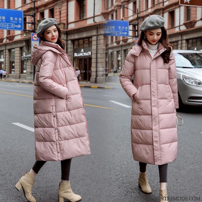 Veste En Coton Femme Tendance Matelassée Hiver Longue Étudiant Baggy Jaune