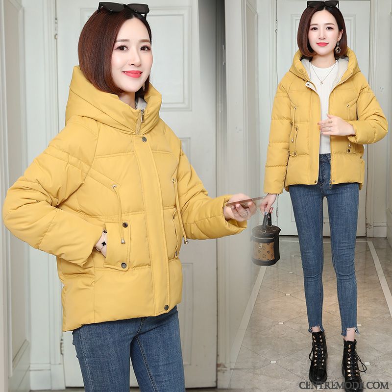 Veste En Coton Femme Vêtements Matelassé Hiver Tendance Confortable Longues Baggy Jaune