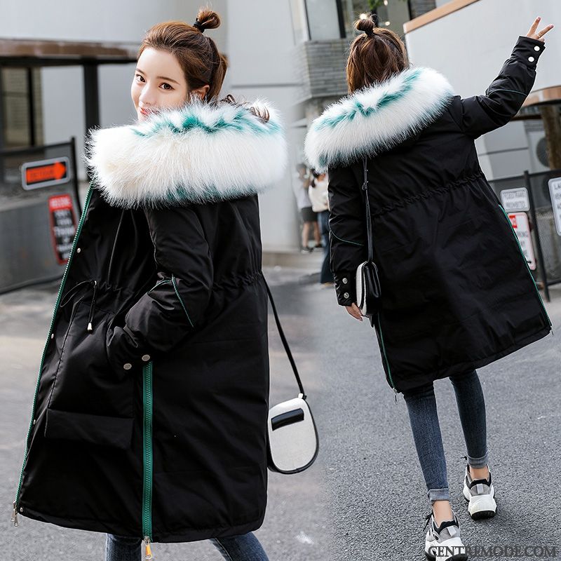 Veste En Coton Femme Épaissir Chauds Confortable Longues Mode Vêtements Matelassé Blanc