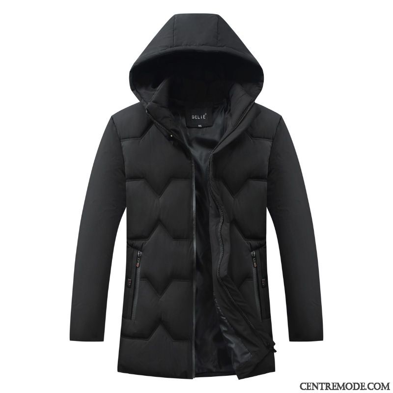 Veste En Coton Homme Hiver Épaissir Manteau Capuche Grande Taille Vêtements Matelassé Vert