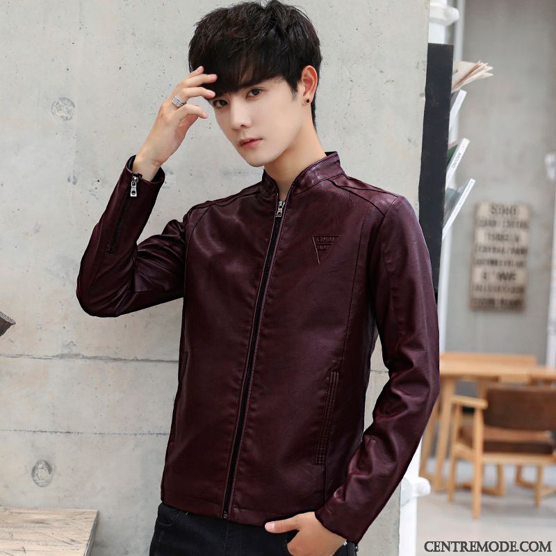 Veste En Cuir Pas Cher, Veste Gilet En Cuir Homme Chocolat Marron