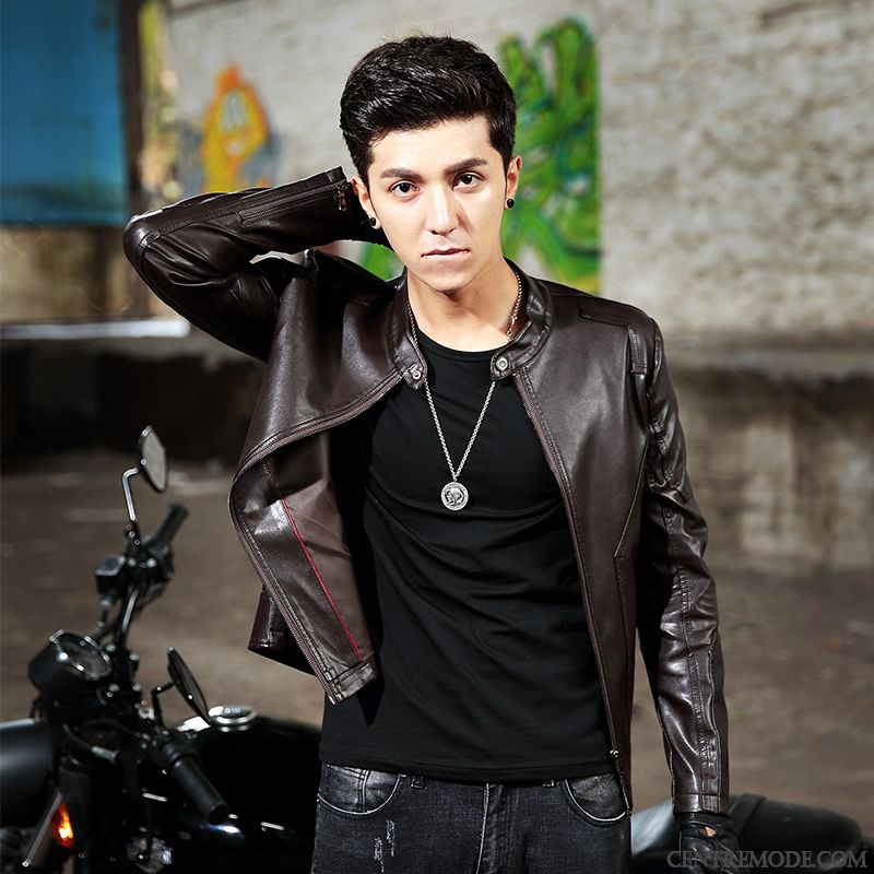 Veste En Daim Homme, Pas Cher Veste Cuir Kaki Seagreen