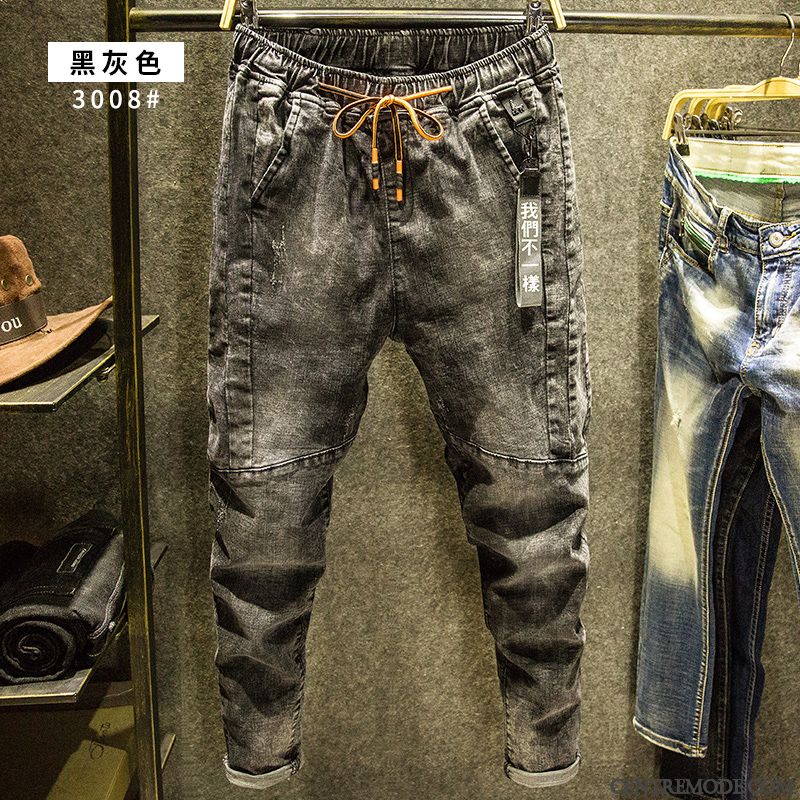 Veste En Jeans Pas Cher Homme, Pantalon En Jean Homme Peachpuff Blanc Neigeux