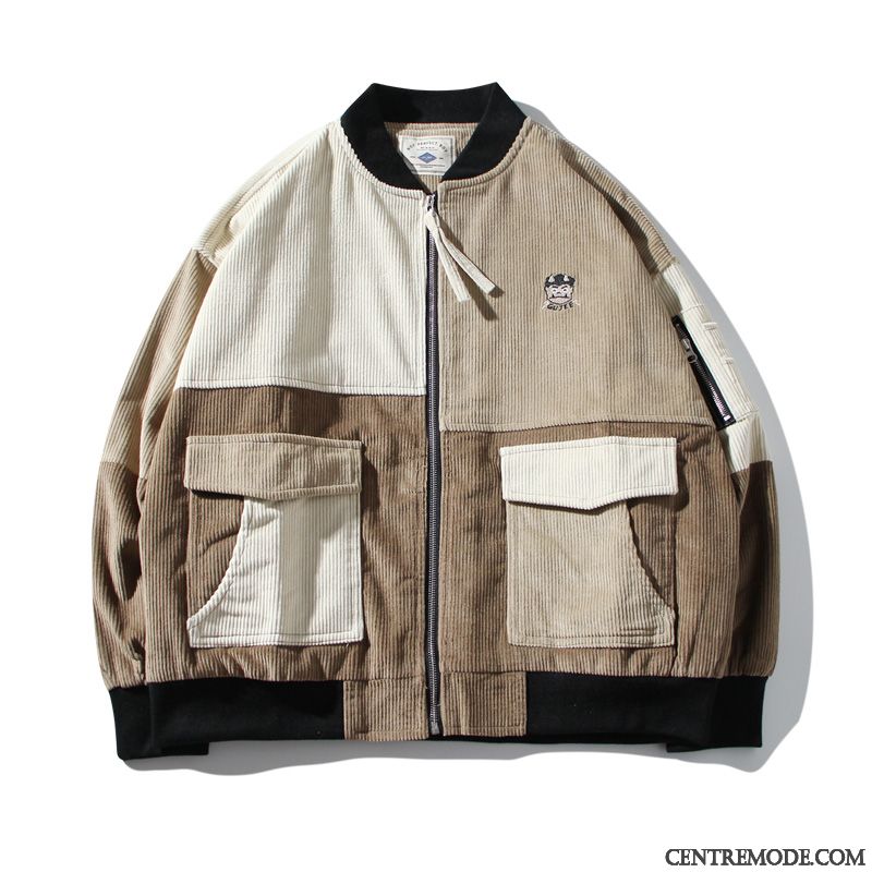 Veste Homme Coton Vert Tout Noir, Veste Demi Saison Homme Pas Cher