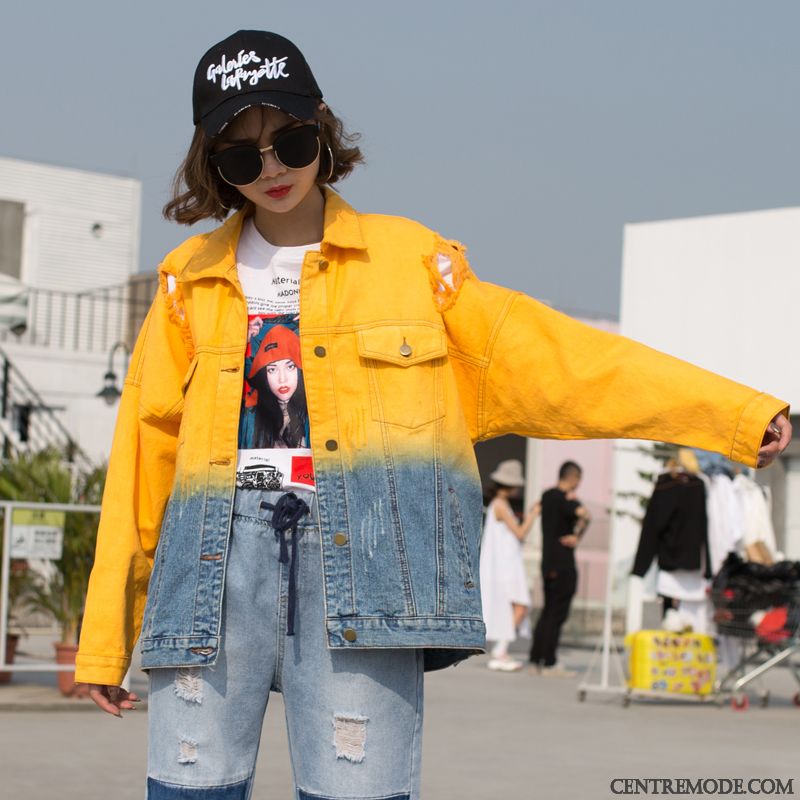 Veste Légère Femme Pas Cher, Manteau Cape Femme Hiver Noir Jaune