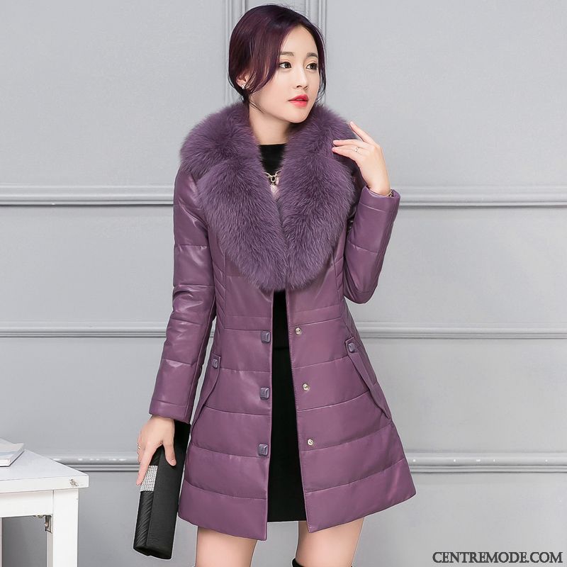 Veste Matelassée Femme Cuir Vin Rouge Sarcelle, Veste Femme En Cuir Pas Cher