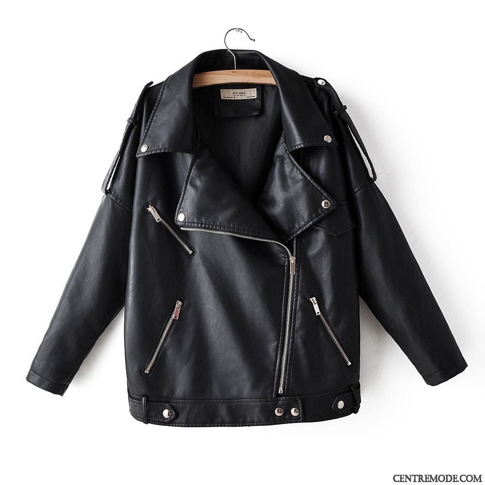 Vestes En Cuir Femme Manteau Mode Slim Mince L'automne Vêtements Moto Rose