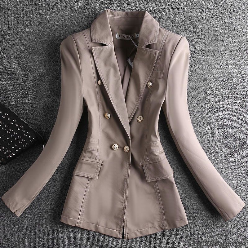 Vestes En Cuir Femme Mode Veste En Cuir Blazer Bleu