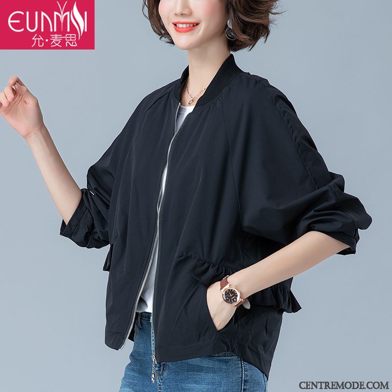 Vestes Femme Baggy Manteau Légère Court Kaki Décontractée