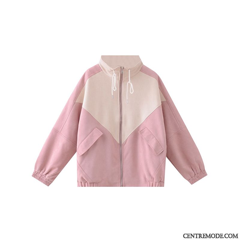 Vestes Femme Cargo Manteau L'automne Campus Vent Décontractée Tendance Couleurs Mixtes Vert