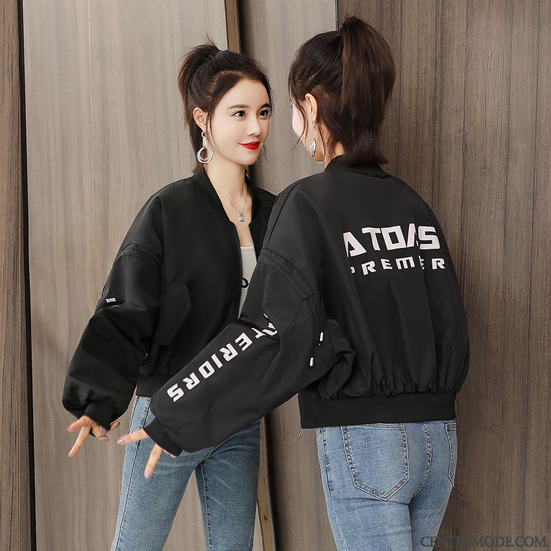 Vestes Femme Longues Printemps Blouson Vêtements De Baseball Manteau Étudiant Rose