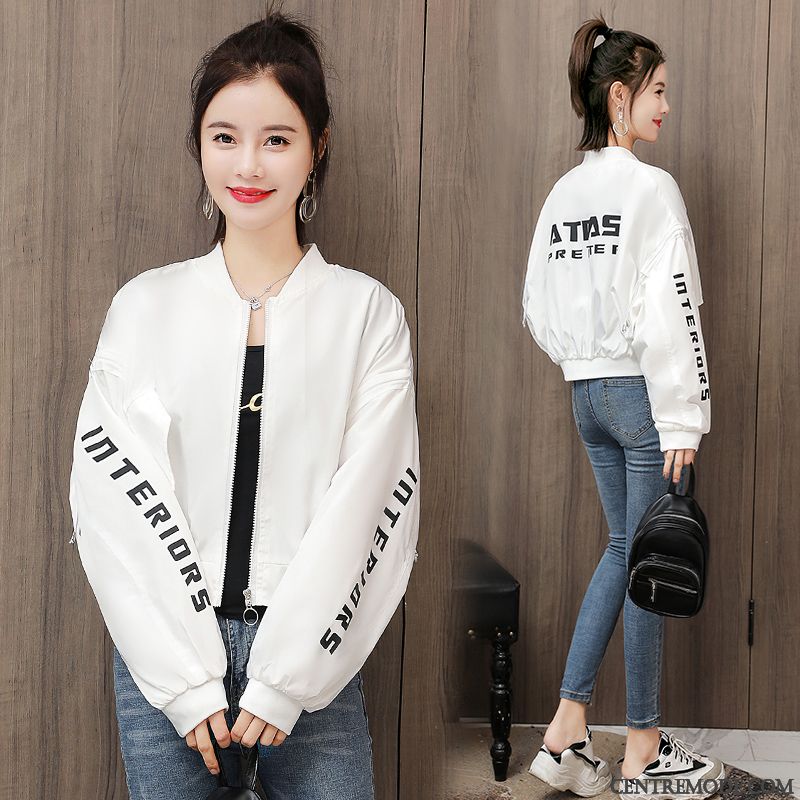 Vestes Femme Longues Printemps Blouson Vêtements De Baseball Manteau Étudiant Rose