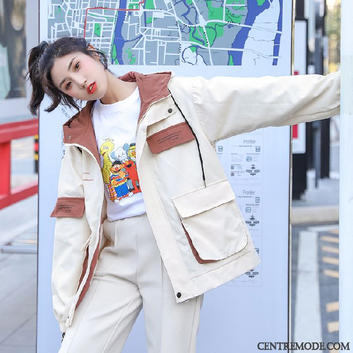 Vestes Femme Une Veste Printemps Étudiant Décontractée Vêtements De Baseball L'automne Blanc Noir