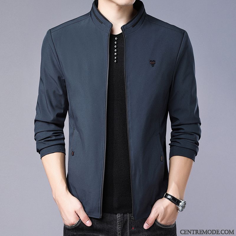 Vestes Homme De Travail Décontractée Hiver Âge Moyen Manteau Blouson Bordeaux