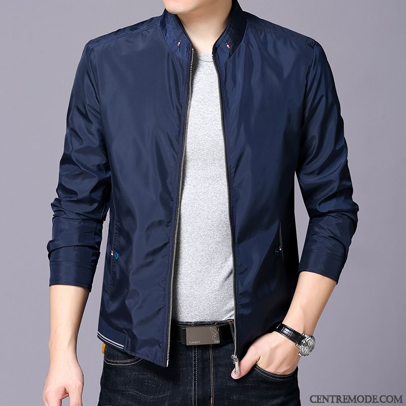 Vestes Homme De Travail Décontractée Hiver Âge Moyen Manteau Blouson Bordeaux