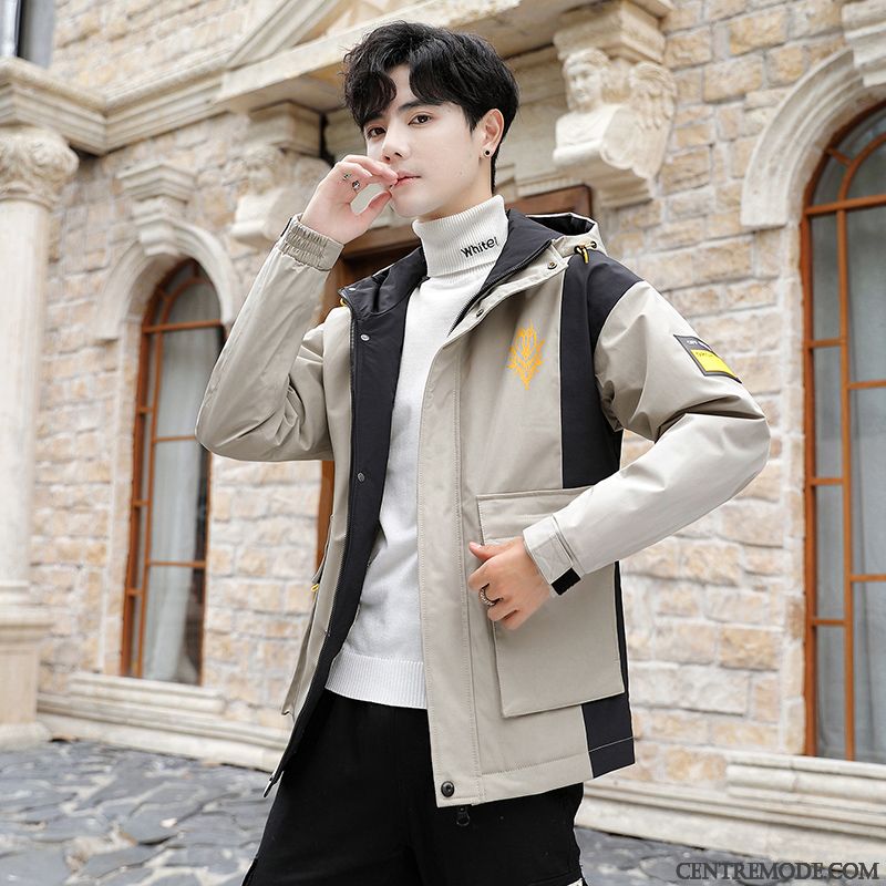 Vestes Homme Décontractée Personnalité Marque De Tendance Printemps L'automne Manteau Noir