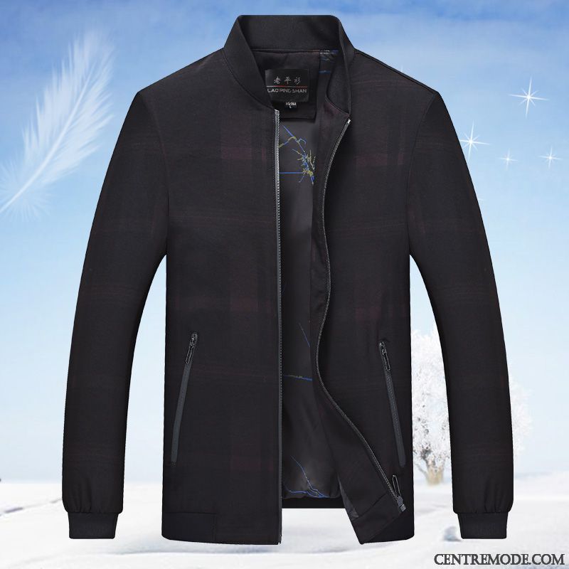 Vestes Homme Manteau Âge Moyen Hiver Épaissir Décontractée L'automne Vert