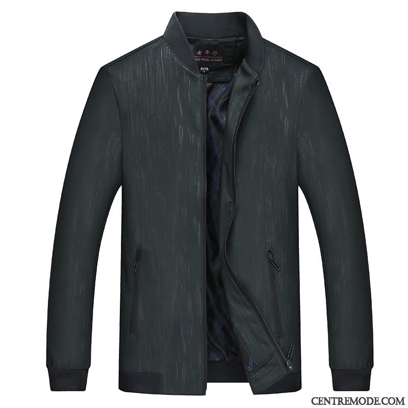 Vestes Homme Manteau Âge Moyen Hiver Épaissir Décontractée L'automne Vert