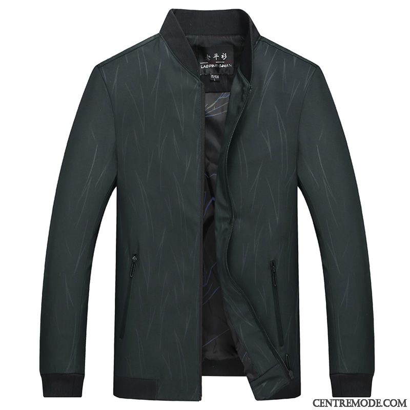 Vestes Homme Manteau Âge Moyen Hiver Épaissir Décontractée L'automne Vert