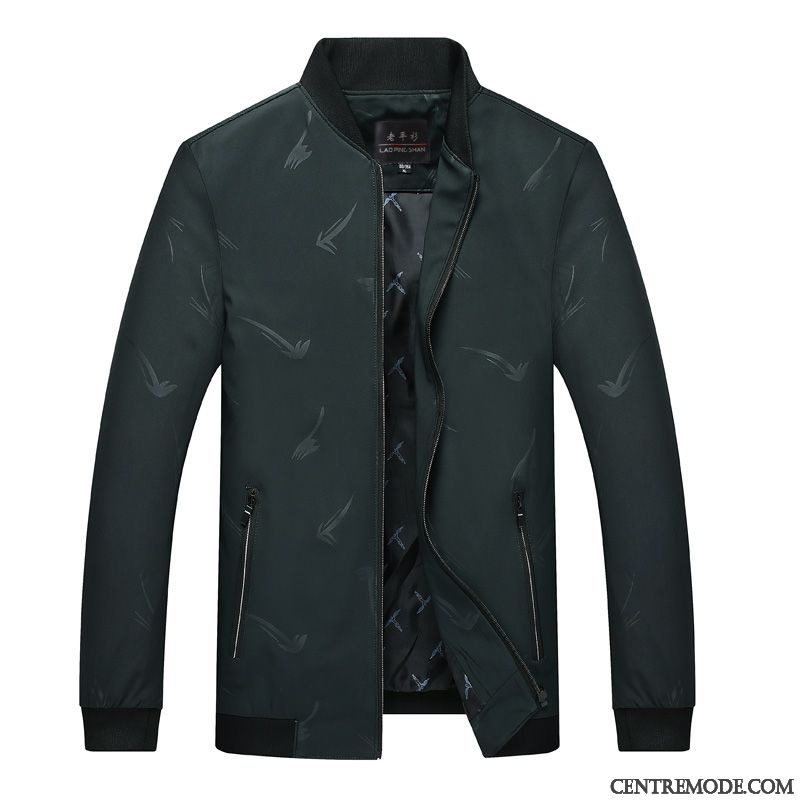 Vestes Homme Manteau Âge Moyen Hiver Épaissir Décontractée L'automne Vert