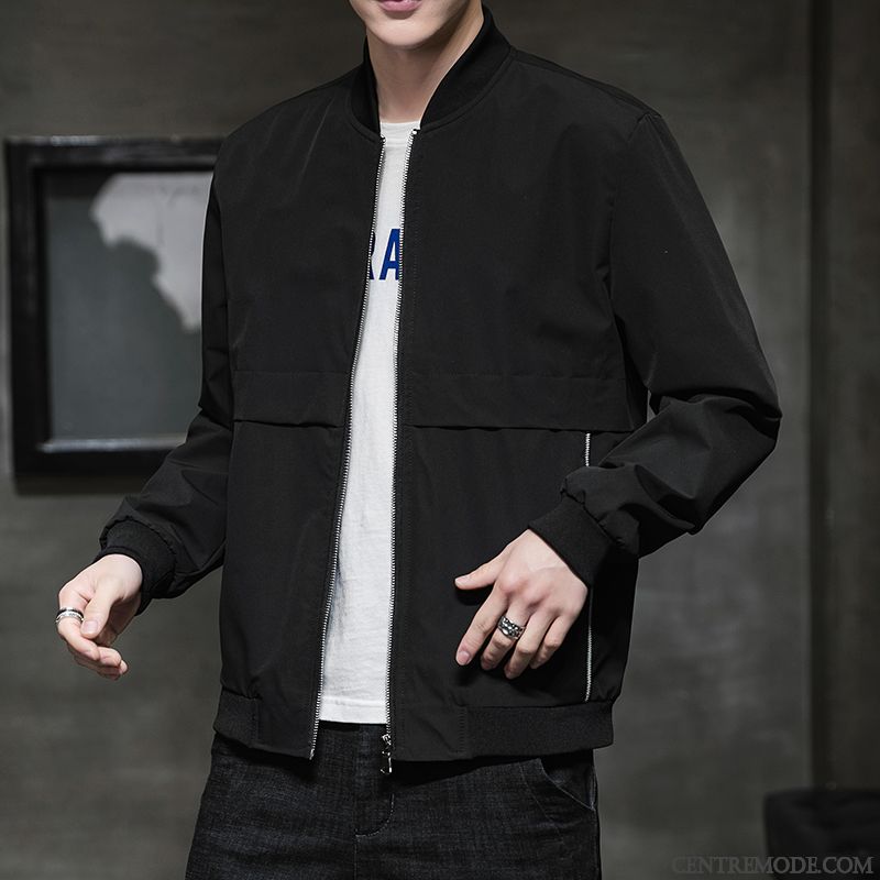 Vestes Homme Manteau Âge Moyen Mince Noir Clair