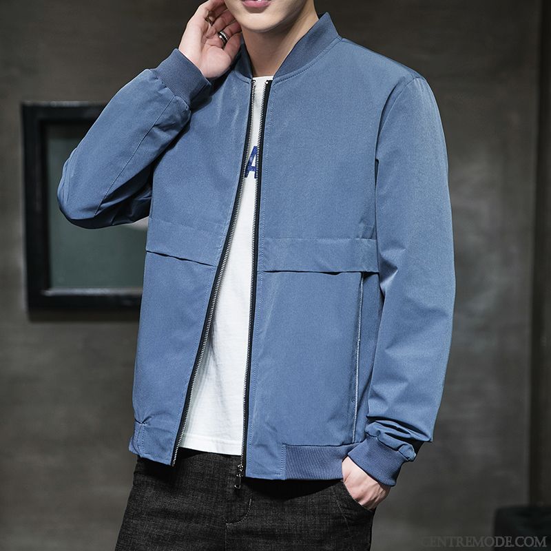 Vestes Homme Manteau Âge Moyen Mince Noir Clair