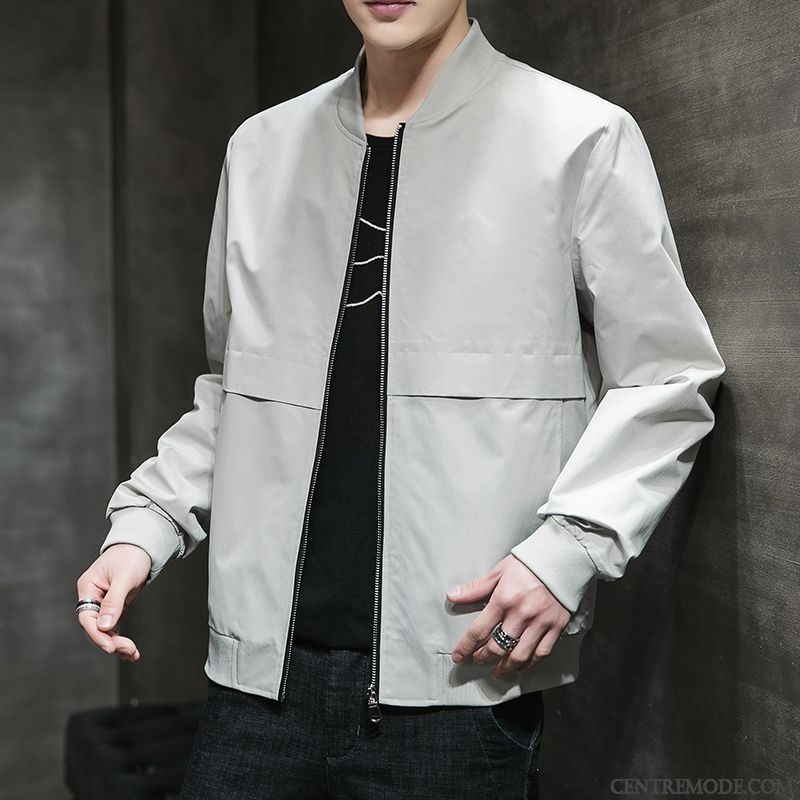 Vestes Homme Manteau Âge Moyen Mince Noir Clair