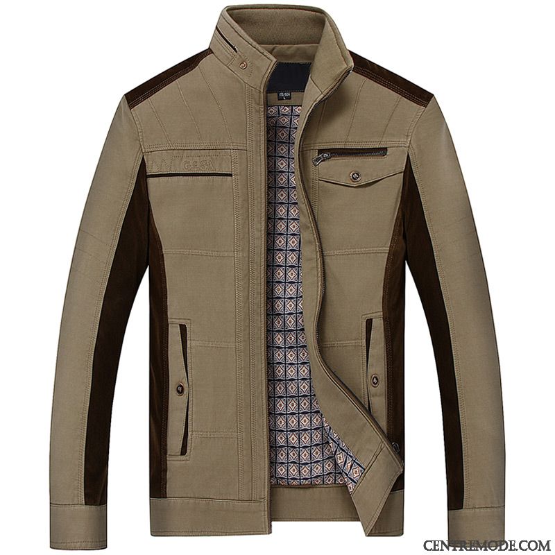 Vestes Homme Âge Moyen Printemps Vêtements D'hiver Épaissir Manteau L'automne
