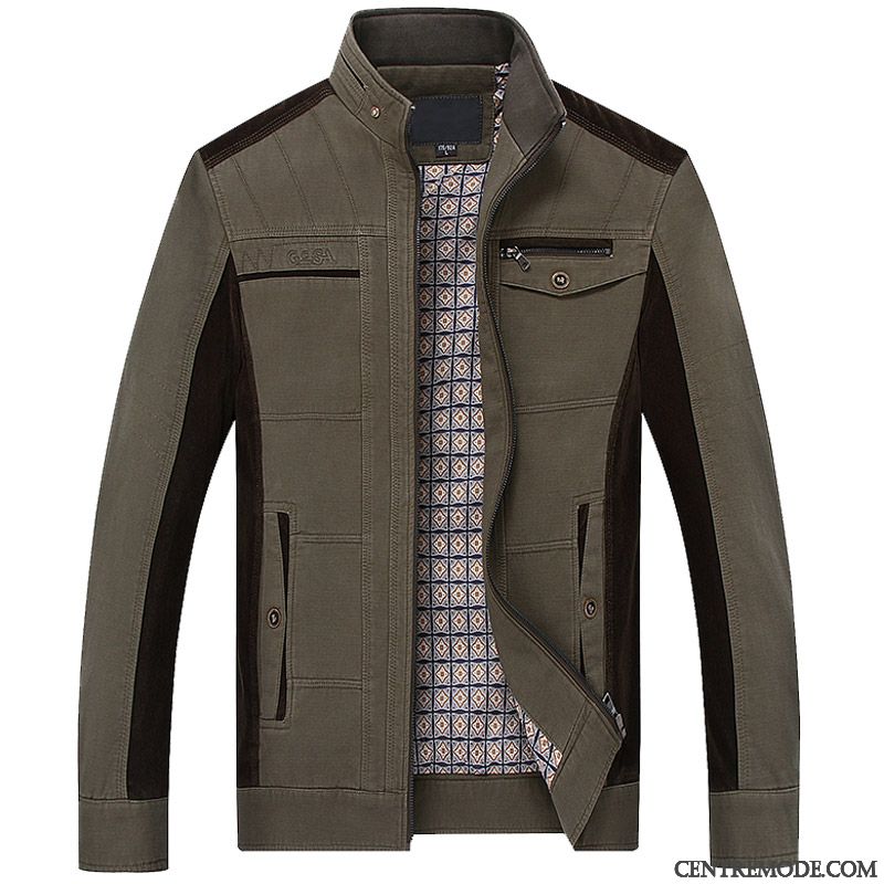 Vestes Homme Âge Moyen Printemps Vêtements D'hiver Épaissir Manteau L'automne