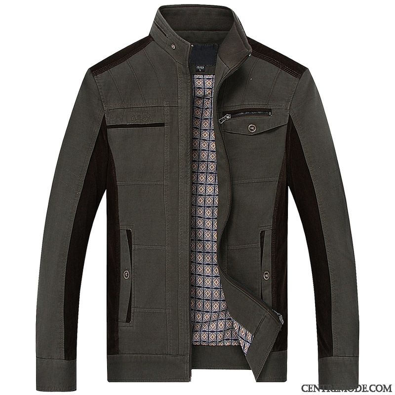 Vestes Homme Âge Moyen Printemps Vêtements D'hiver Épaissir Manteau L'automne