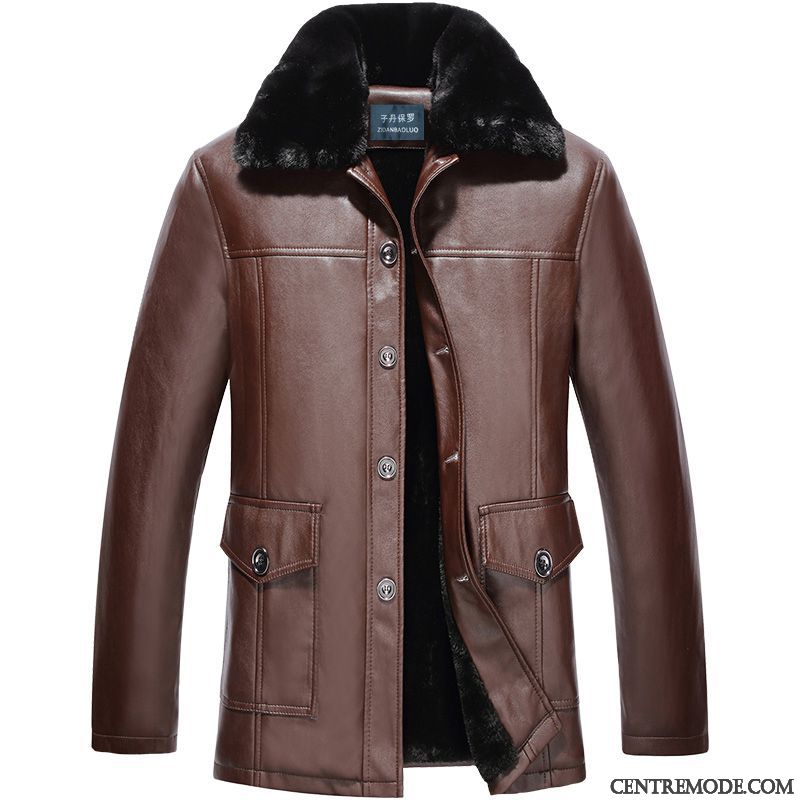 Vetement Cuir Homme, Blouson Cuir Soldes Homme Bronzer Kaki