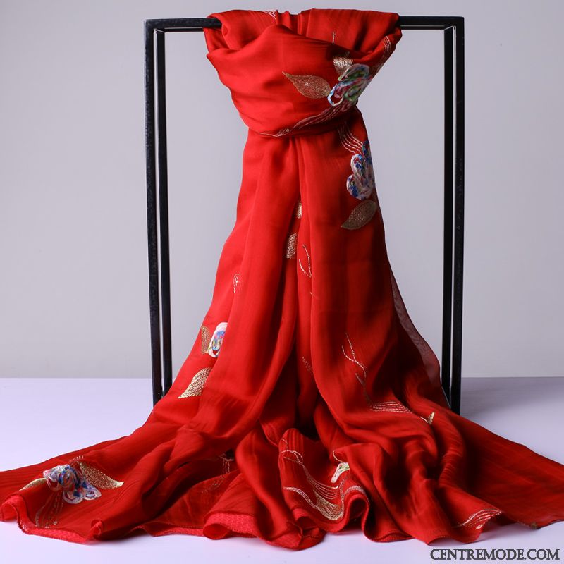 Écharpe Femme Le Nouveau Garder Au Chaud L'automne Hiver Mode Couche Double Rose