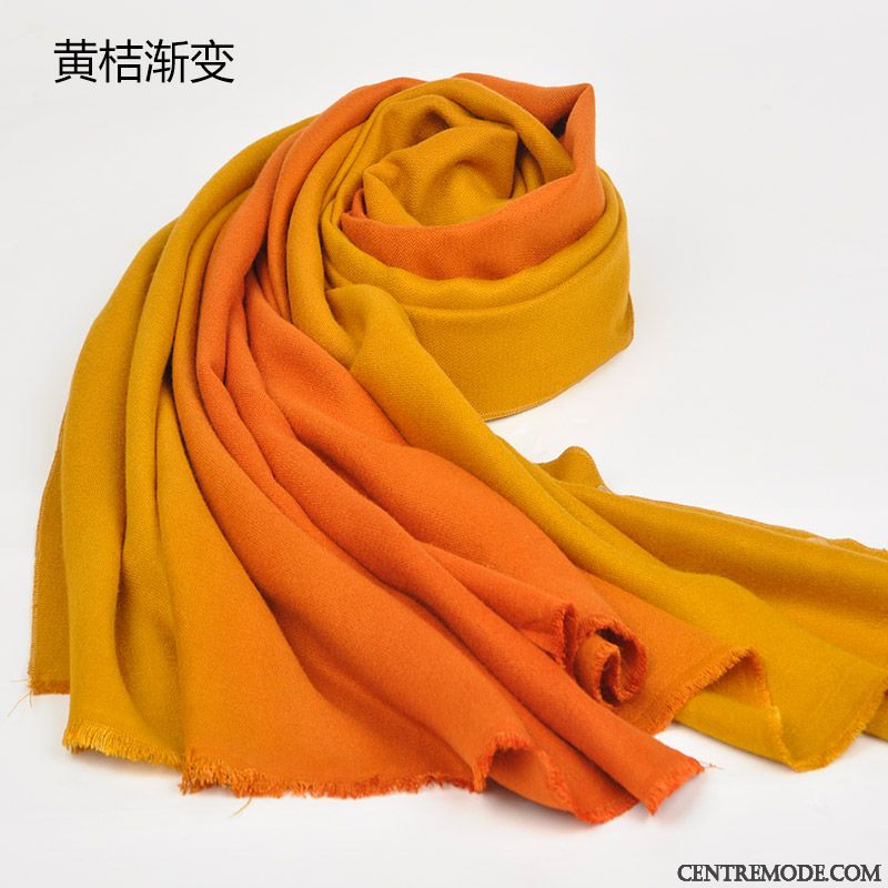 Écharpe Femme Élasticité L'automne Châle Dégradé All-match Multifonctions Rouge