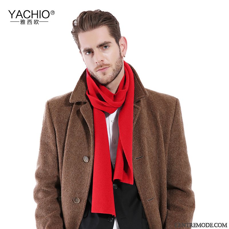 Écharpe Homme Collier Cachemire Hiver Garder Au Chaud Groupe Pure Gris