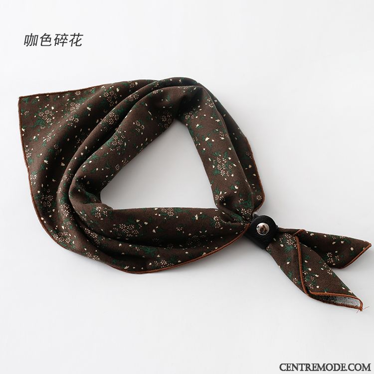 Écharpe Homme Étudiant Foulard Gros Hiver Costume Floral Bleu