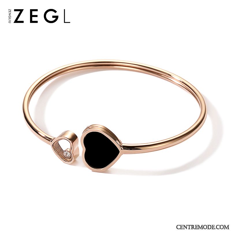 Bijoux En Argent Femme Mode Accessoires Amoureux Modèles Féminins En Forme De Coeur Tendance Noir