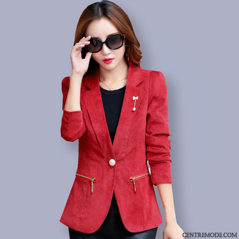 Blazer Mode Femme Bleu Ciel Vin Rouge, Blazer D Hiver Pour Femme